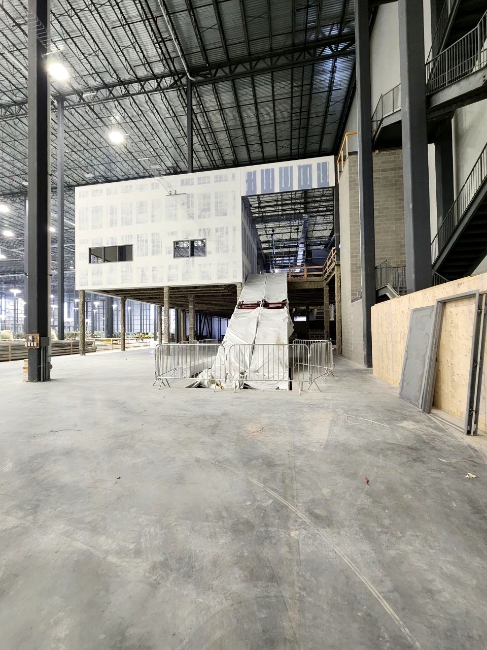 Large warehouse construction area
