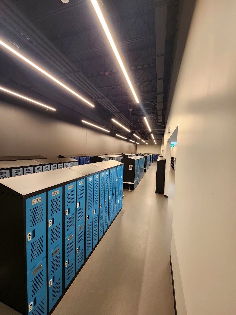 Finished locker and corridor area